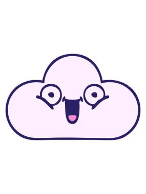 beyaz bir bulutun sevimli karikatürünün efekt canlandırması