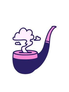 Yanıp sönen radyal çizgiler geleneksel sigara içici piposuyla dövmenin animasyonu