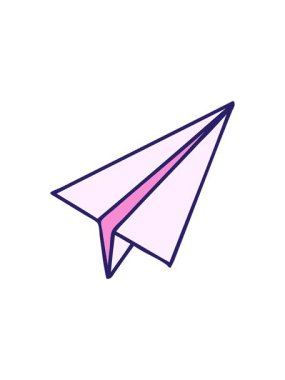 Kağıt uçağın sevimli karikatürünün satış animasyonu.