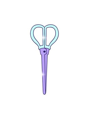 Elle çizilen tuhaf makasın parıltı efekti