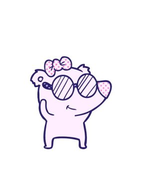 Dişi kutup ayısı çizgi filminin yanıp sönen radyal çizgileri.