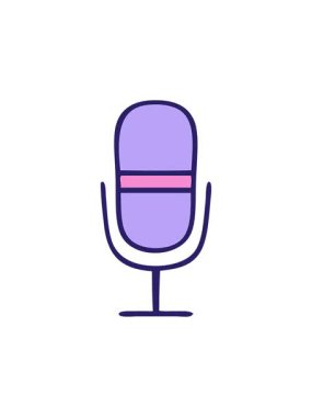 Radyo mikrofonunun sevimli çizgi filminin yıldız patlaması etkisi animasyonu