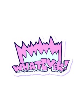 Bir çizgi film çıkartmasının neon ışık efekti animasyonu.