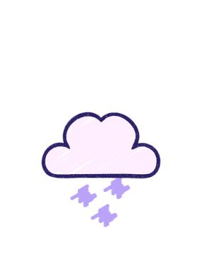 Bir Cloud Chalk çizim tasarımının zıplama hareketi animasyonu