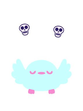 sevimli yavru kuşun kafatası animasyonu