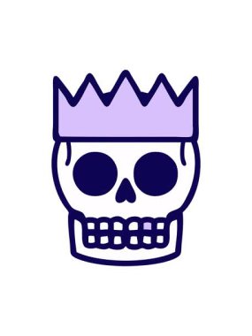 Bir kafatası ve taç görüntüsünün neon ışık efekti