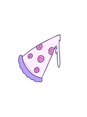 yatay titreşimli, el çizimi, tuhaf bir pizza dilimi.