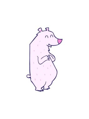 Karikatür ayı karalama çiziminin hareketli animasyonu