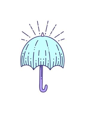 Geleneksel dövme stili açık şemsiyenin titreşimli animasyonu