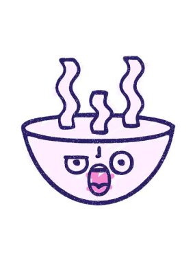 Sıcak Çorba Tebeşiri Çiziminin canlandırma efekti