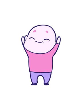 Dikkat çeken çizgi film karakteri kel bir adam.