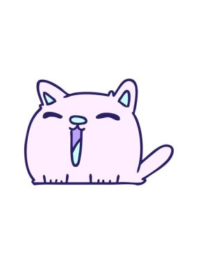 Basınç serbest el animasyonu tatlı kawaii kedisi çizer