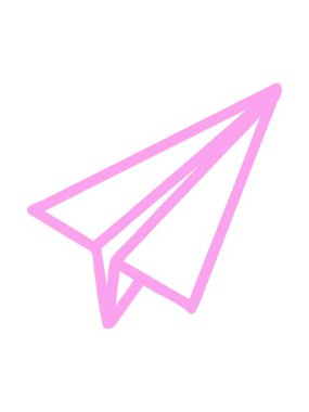 Kağıt uçak sembolü simgesinin neon ışık efekti canlandırması