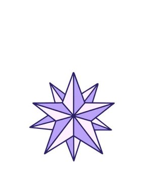 Bir yıldız illüstrasyonunun neon ikonik dövme görüntüsünün zıplama hareketi animasyonu