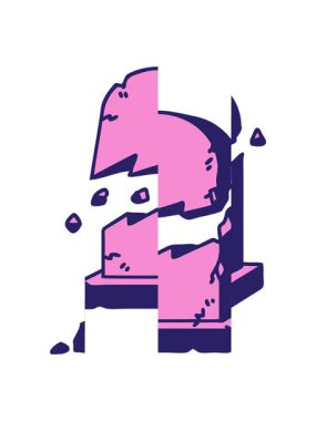 Kırık bir mezar taşının dövmesel görüntüsünün bölünmüş hareketi