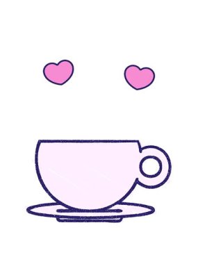 Kupa Chalky Çiziminin dönen kalp animasyonu