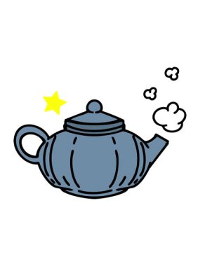 Parıldayan yıldızlar seramik bir Japon çaydanlığının canlandırmasını etkiler.