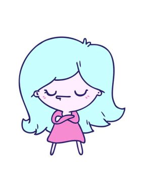 Kawaii kızının serbest çizilmiş çizgi filminin animasyonunu salla ve durdur