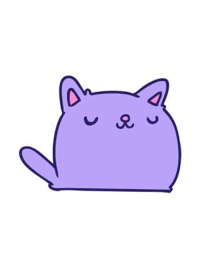 Kawaii kedisinin karikatür çiziminin titreşimli animasyonu