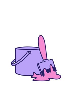 Fırçalı bir boya kedisini canlandırıyorum.