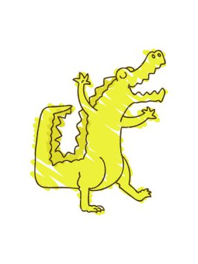 Timsah Tebeşirinin renk animasyonu parlak renkli çiziyor