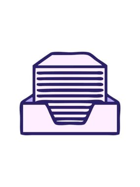 Bir yığın ofis kağıdının karikatürünün animasyonuna dikkat çekmek