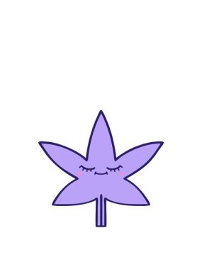 Bir marihuana yaprağının çizgi filminin zıplama hareketi