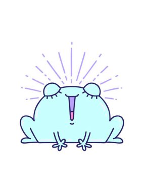 Geleneksel dövme stili mutlu kurbağanın hareketli çizgi filmi