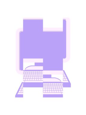 Bir bilgisayarın düz renk çiziminin bölünen hareket canlandırması