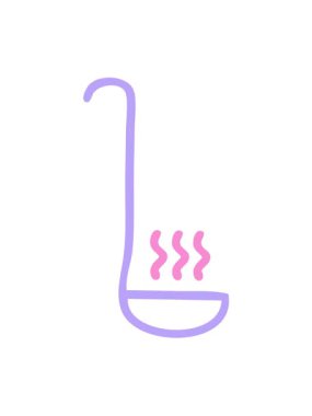 Mutfak kepçesi simgesi çiziminin titreşimli hareketli animasyonu