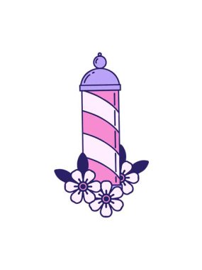 Dövmenin hareketli animasyonunu geleneksel stil berber direği şeklinde salla