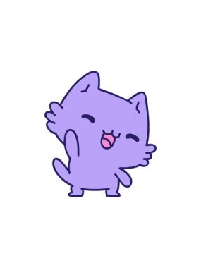 Sevimli, mutlu bir kedinin çizgi filminin yıldız patlaması etkisi