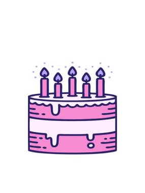 Doğum günü pastasının çizgi filminin hareketli animasyonu