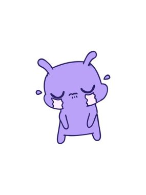 Sevimli üzgün uzaylının serbest ve çizilmiş karikatürünün bölünme etkisi