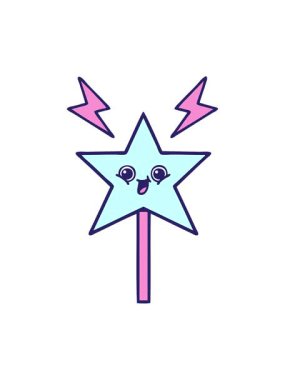 Sihirli bir değneğin çizgi filminin basınçlı animasyonu