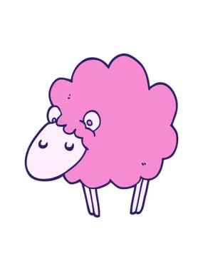 çizgi film koyun tasarımının hareketli animasyonu