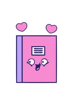 dönen kalp animasyonu sevimli bir defter karikatürü