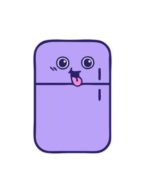 Buzdolabının sevimli bir çizgi filminin hareketli animasyonu.