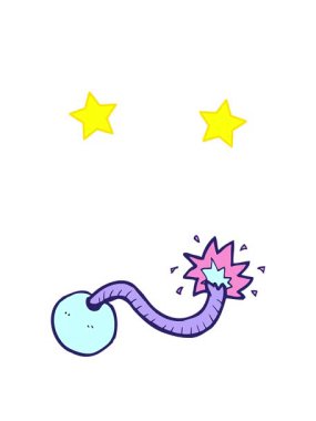 dönen yıldızlar çizgi film bombasının animasyonu