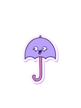 Çizgi film şemsiyesi çıkartmasının yanıp sönen radyal çizgileri