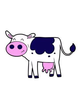 Çizgi film ineğinin neon ışık efekti