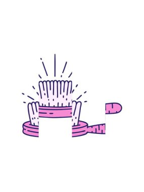 Bir saç fırçasının canlandırmasının bölünmüş hareket canlandırması