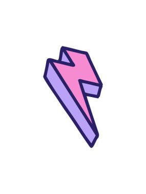 Şimşeğin ikonik dövme şeklindeki imajının dönen hareketli animasyonu