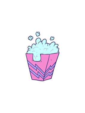 Patlamış mısır karikatür kutusunun yıldız patlaması etkisi animasyonu