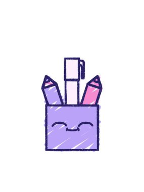 Çizgi film Okul Kalemleri Tebeşir Çiziminin yanıp sönen radyal çizgileri