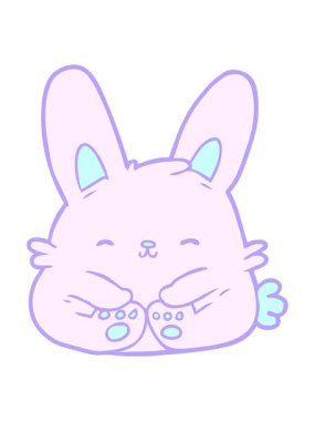 Tatlı çizgi film tavşanının hareketli animasyonu