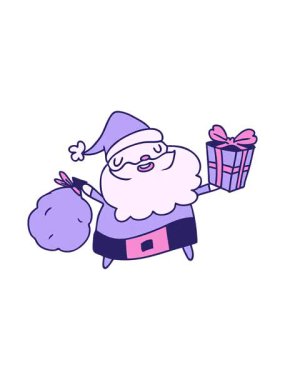 el animasyonunun pikselleştirilmesi Kawaii Noel Baba 'nın Noel karikatürü