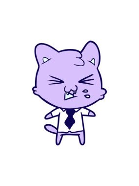 Kedi tıslayan çizgi filmin neon ışık efekti animasyonu