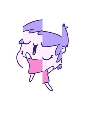 Kır Saçlı Şirin Kawaii Kız 'ın serbest çizim animasyonu