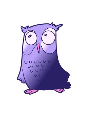 Çizgi film baykuş tasarımının basınçlı canlandırması